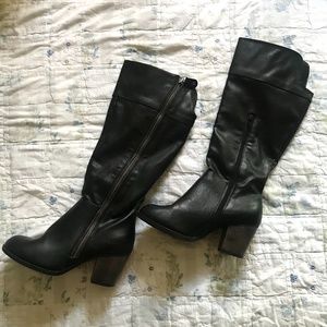 Black Calf Length Boots